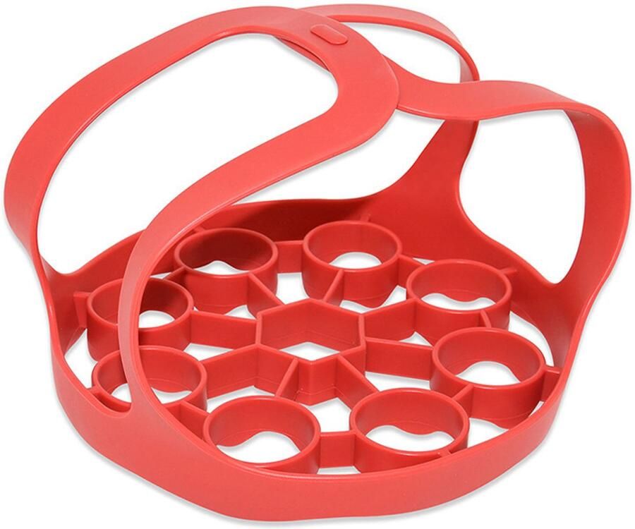 Stoommand Stoomrek Siliconen Stoom Mandje (Opvouwbaar) Handig voor Eieren Makkelijk schoon te maken Voor Multicookers En Stomers Vaatwasserbestendig Stoommand Rood