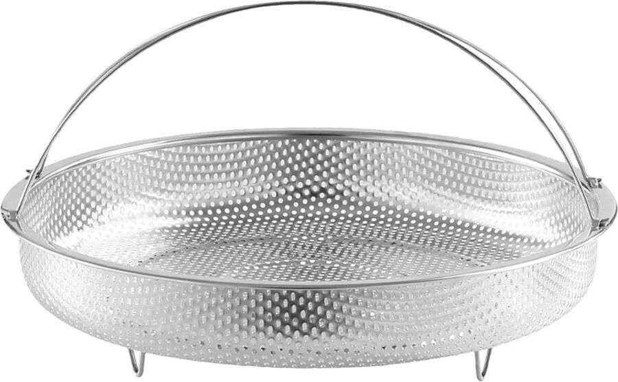 Stoommand Stoomzeef Vergiet Gezond Koken Roestvrij Staal 25.4 cm Diameter Zilver