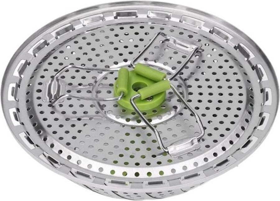 Stoommand van roestvrij staal Opvouwbare kookmand Gezond koken Ruimtebesparend ontwerp 33 cm diameter Zilver