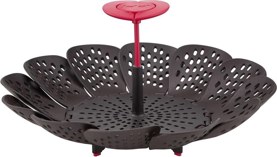 Stoommandje Kookinzetstuk Gezond Koken Compact Opvouwbaar 26 cm Zwart