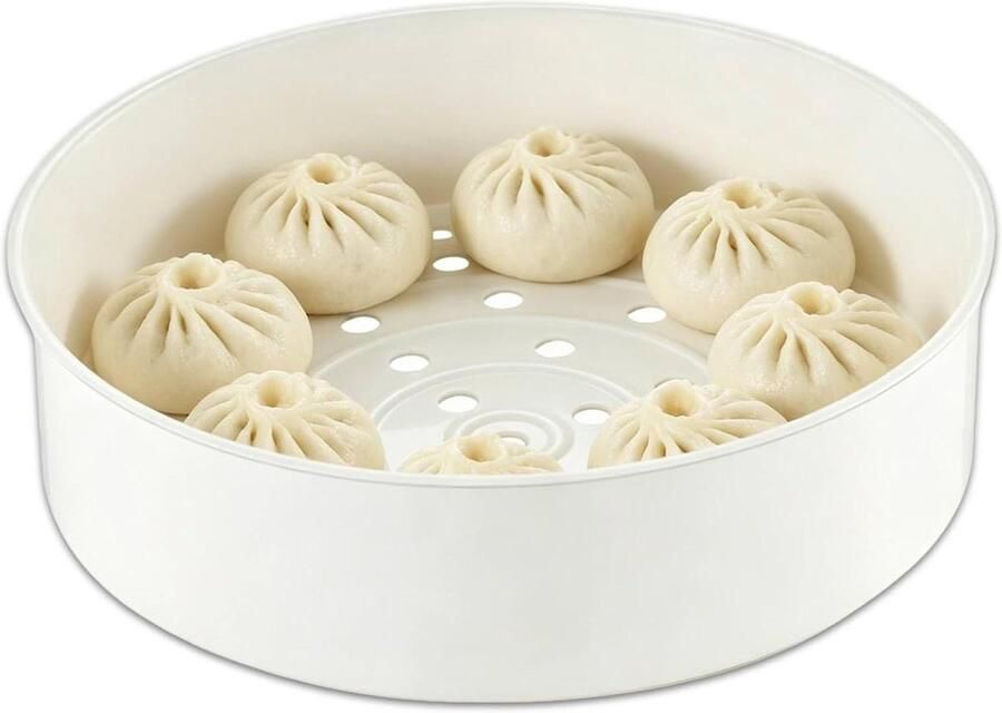 Stoommandje Plastic Universeel Stoomrek Gezond Koken Gelijkmatige Verdeling 2 Liter Capaciteit Wit