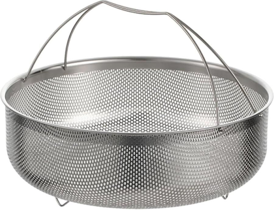 Stoommandje RVS Keuken accessoire Gezond koken Met handvatten 21cm of 24.6cm Zilver