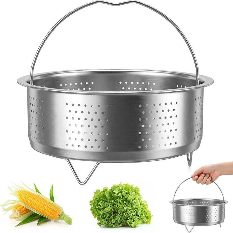 Stoommandje Zeefinzet Pan Gezond Koken RVS 304 20 cm
