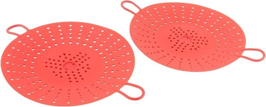 Stoommandjes Set Flexibele manden Gezond Koken Hittebestendig Silicone 27 x 14 cm Rood