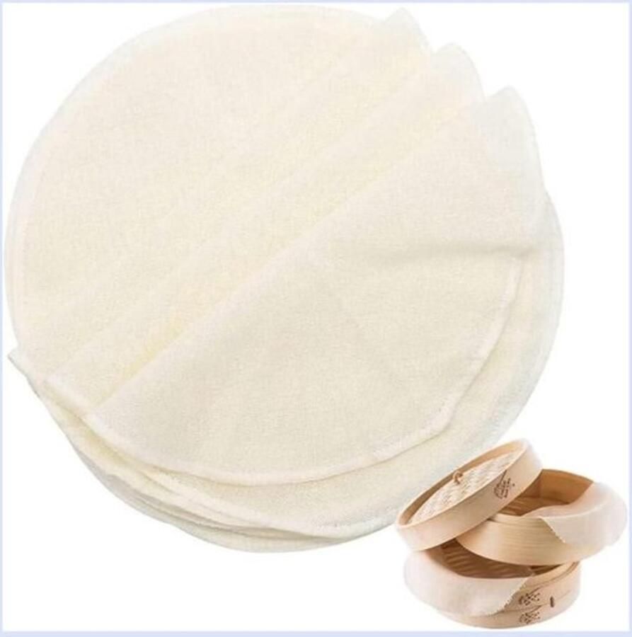 Stoommat Katoen Dampende Mat Dim Sum Stomen Herbruikbaar 28 cm Wit