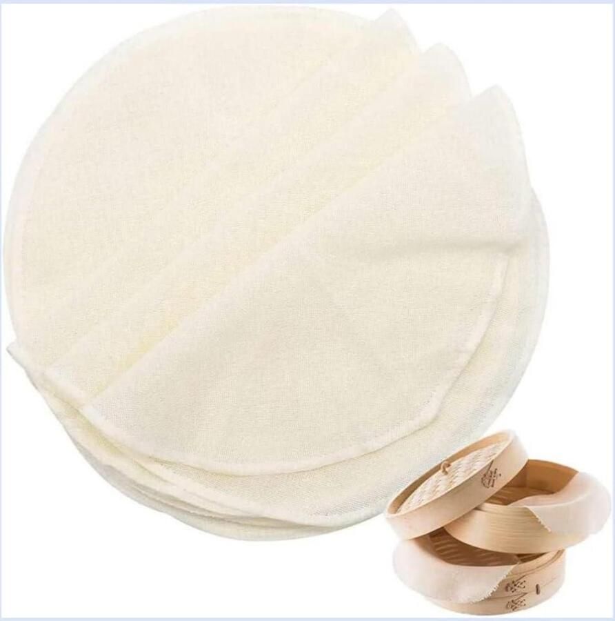 Stoommat Katoen Dampende Mat Dim Sum Stomen Herbruikbaar 28 cm Wit