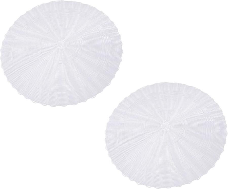 Stoommat Set Rieten Pads Gezond Koken Non-stick Materiaal 26x26 cm Wit