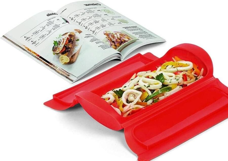 Stoomoven Set Stoomkoker Stoommand Gezond Koken Inclusief Receptenboek 24 x 12.4 x 5 cm Wit