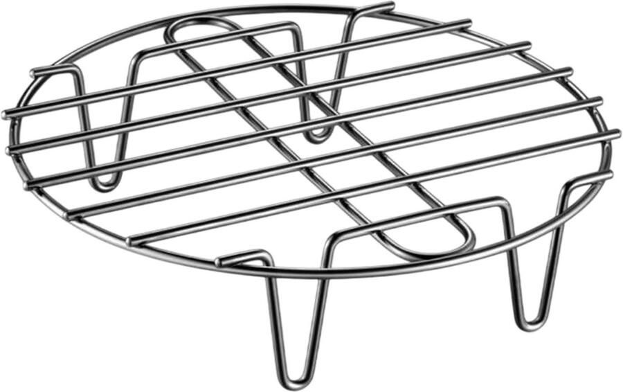 Stoomovenrooster Rond Ovenrek Gezond Koken Antiaanbaklaag 20 cm Zilver - Foto 1
