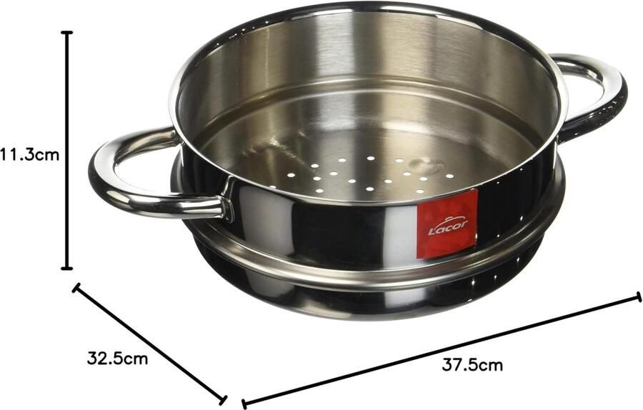 Stoompan Kookpan stoom Gezond koken Klassiek design 20 cm Zilver