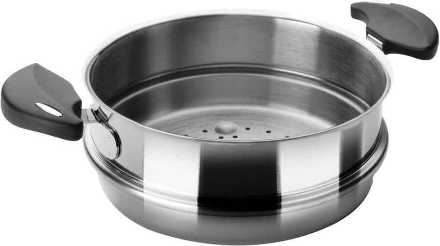 Stoompan 20 cm RVS met Bakelieten Handvatten Geschikt voor Vaatwasser