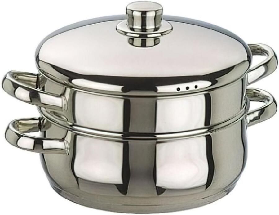 Stoompan 24 cm Roestvrij Staal Geschikt voor Alle Warmtebronnen Inclusief Inductie