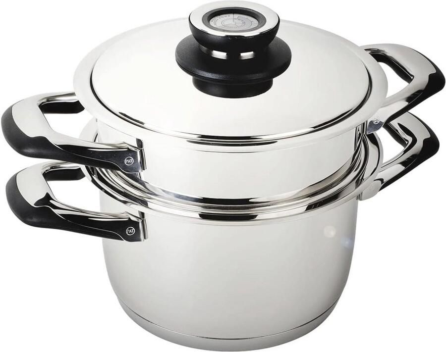 Stoompan 3 8 l Roestvrij Staal Diameter 20 cm PFAS-vrij Voor Inductie en Andere Warmtebronnen Geïntegreerde Thermometer Duurzaam Koken - Foto 2
