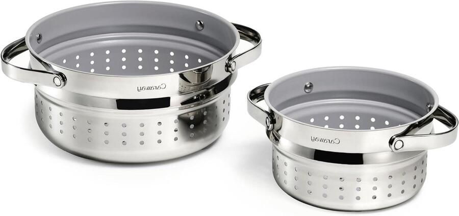 Stoompan Accessoire Stoommand Gezond Koken Roestvrijstalen Constructie Niet-giftige Coating Zilverkleurig