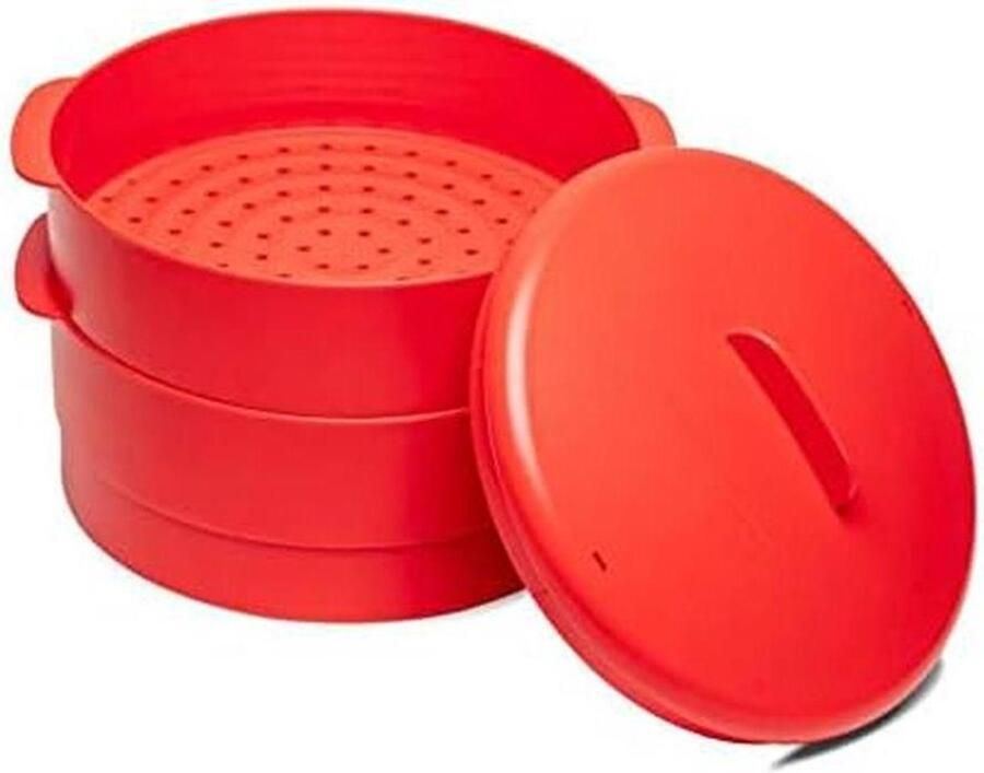 Stoompan Container Stoomkoker Bak Gezond Koken Condensatie Opvang 20 cm Multi kleuren