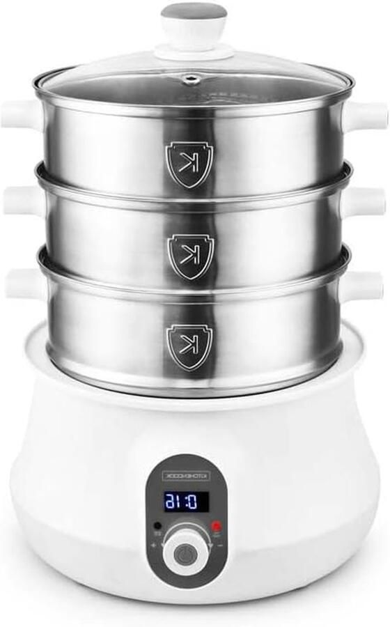 Stoompan Couscouspan Kookpan Stomer Gezond Koken Drie Vakken 9 Liter Capaciteit Wit