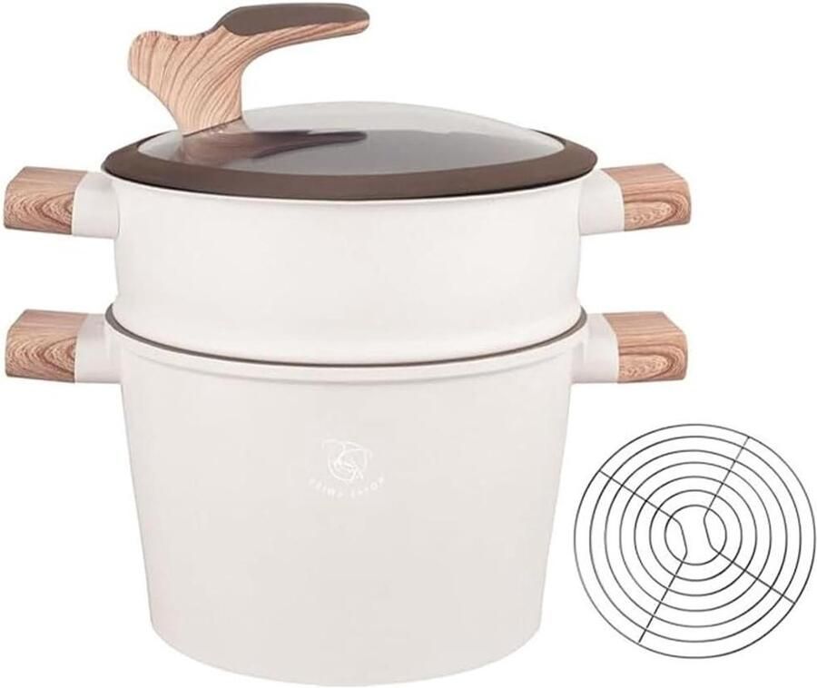 Stoompan Couscouspan Stoomkoker Kookpan Gezond Koken Roestvrij Staal 24 cm 65 liter Zilverkleurig