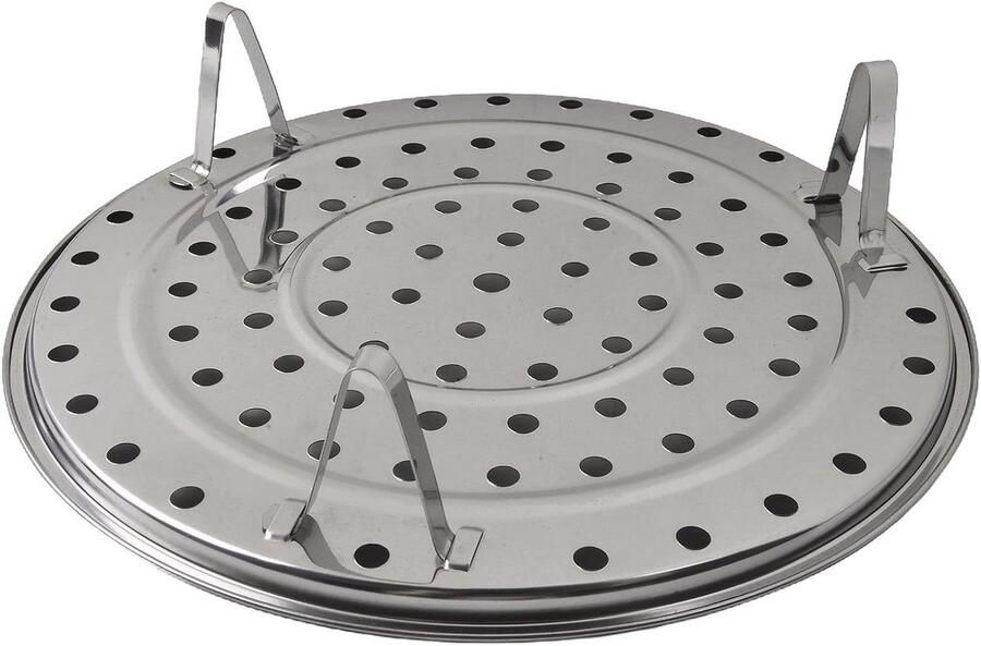 Stoompan Dienblad Stoomrek Gezond Koken Roestvrij Staal 24 cm Diameter Zilverkleurig