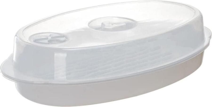 Stoompan en Voedselcontainer voor Magnetron Wit