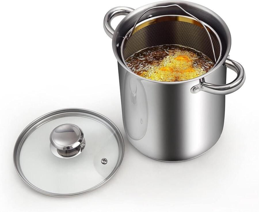 Stoompan Groentepan Stomer Gezond Koken Roestvrij Staal 4 Kwarts Zilverkleurig