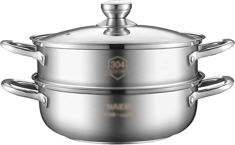 Stoompan Hete pan Gezond Koken Verhoogd Stoomrooster 30cm Zilver