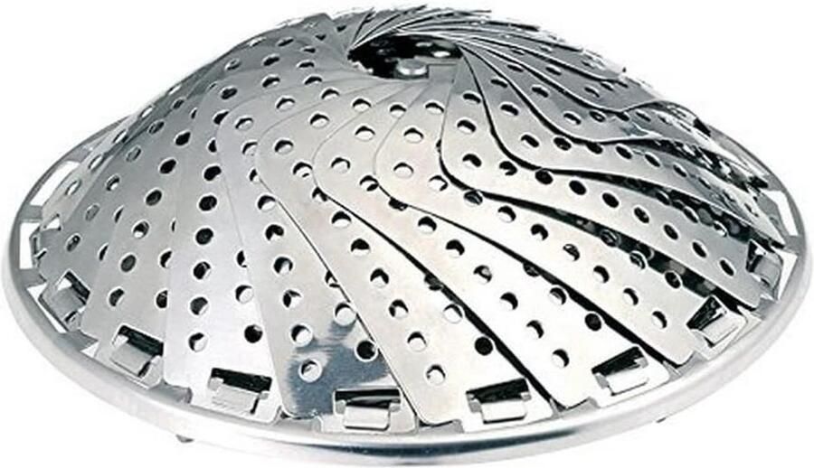 Stoompan Inklapbaar Stoomkoker RVS Gezond Koken Inklapbaar Ontwerp 14-23 cm Diameter Zilver