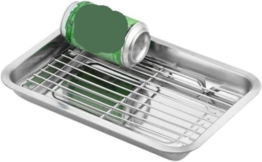 Stoompan Inzet Roestvrij Staal Gezond Koken Rechthoekige Vorm 32x22x4.8 cm Zilverkleurig