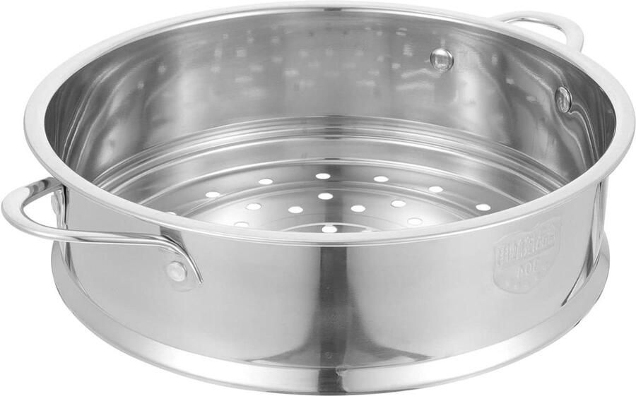 Stoompan Inzet Voedsel Stomer Gezond Koken Stapelbaar Ontwerp 20 cm Diameter Zilverkleurig
