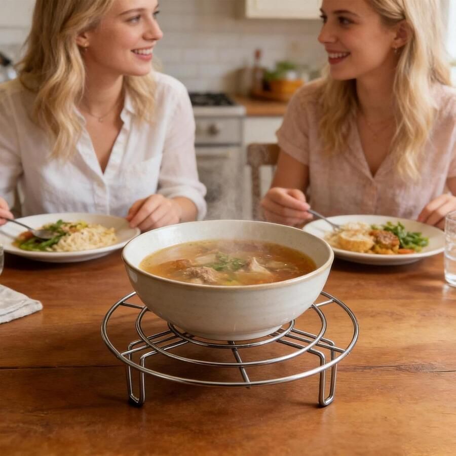 Stoompan Inzetstuk Kookrooster Afkoelrek Gelijkmatig Koken Versterkte Driehoekige Basis 275 x 55 cm Zilverkleurig