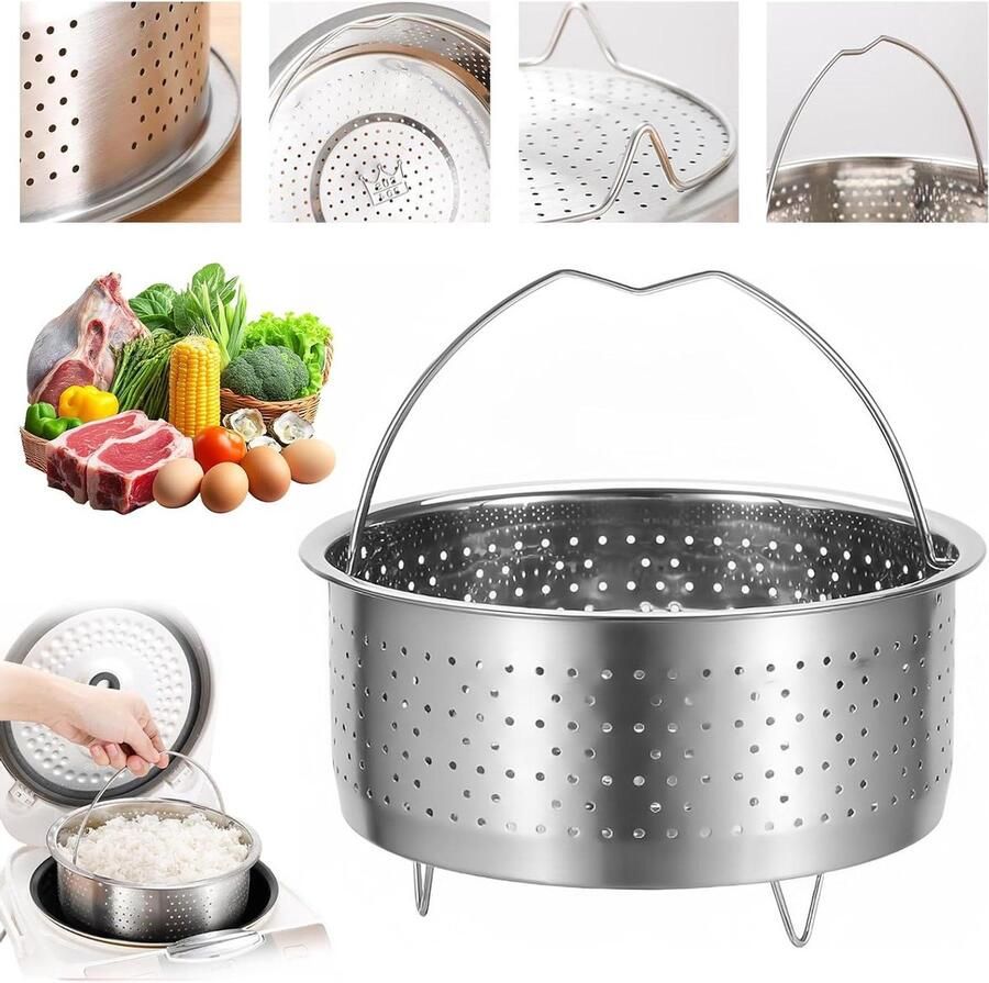 Stoompan Inzetstuk Stoommand Zeef Gezond Koken Roestvrij Staal 304 20 cm Zilver
