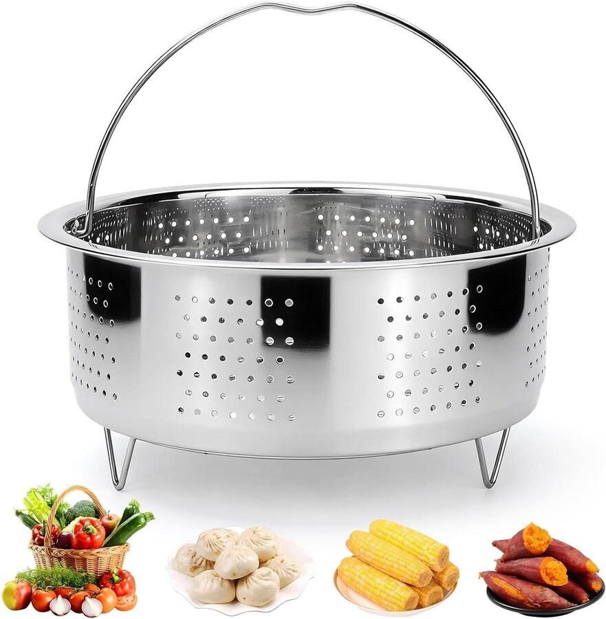 Stoompan Inzetstuk Stoomzeef Pan Gezond Koken Gelijkmatige Stoomverdeling 20 cm Zilver