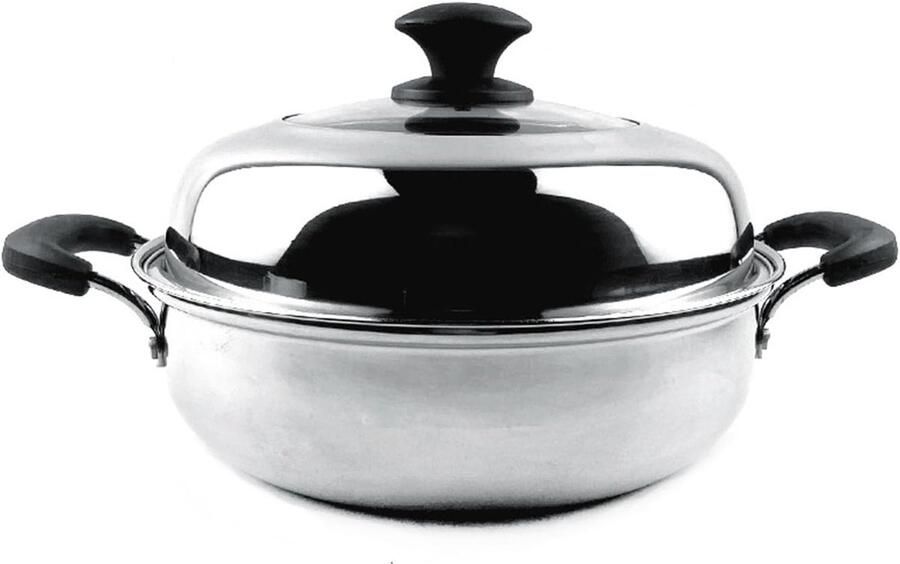 Stoompan Keukengerei Soeppan Kookpot Gezond Koken Verdikt Roestvrij Staal 30cm Diameter