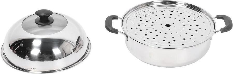 Stoompan Kookgerei Gezond Koken Verdikt RVS 32 cm Zilver