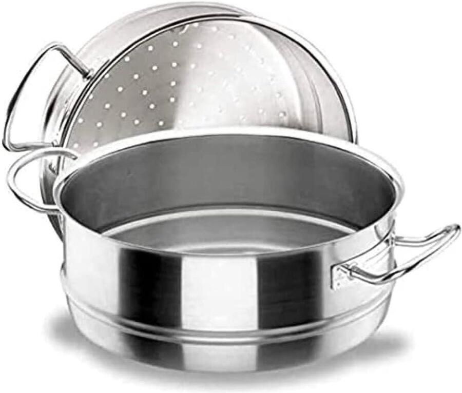 Stoompan Kookpan Gezond Koken Premium Kwaliteit 32 cm Zilver