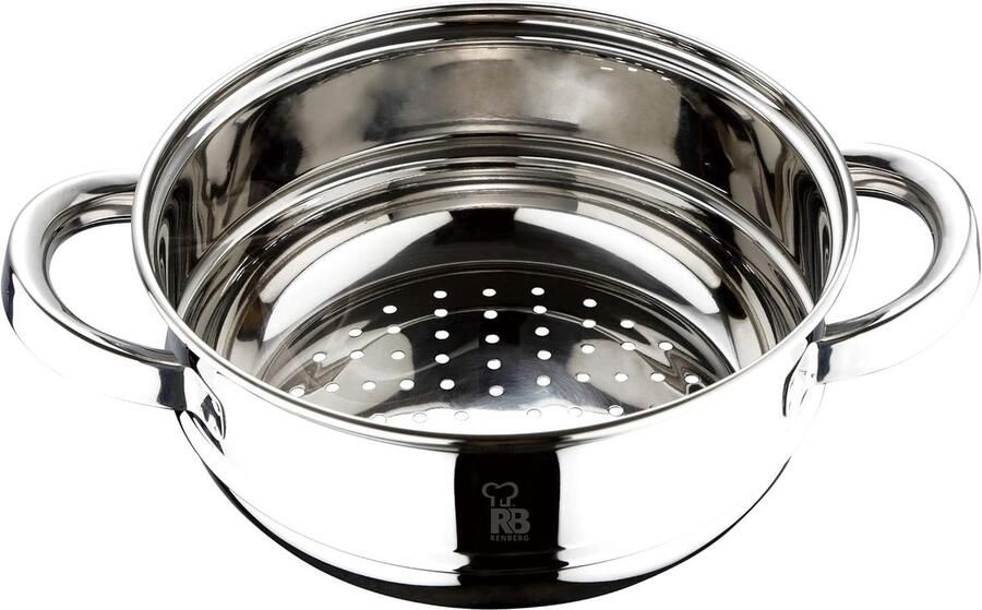 Stoompan Stoomkoker Gezond Koken Roestvrij Staal 18 cm Zilver