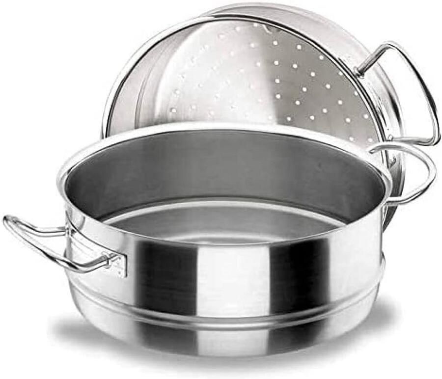 Stoompan Kookpan Gezond Koken Roestvrij Staal 28 cm Zilverkleurig
