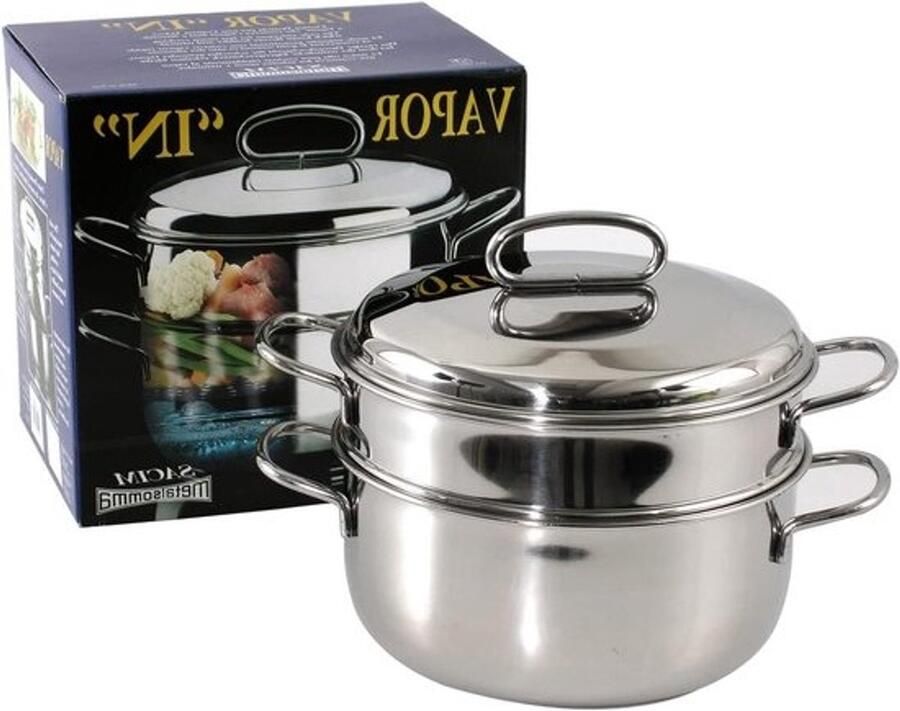 Stoompan Kookpan Stomer Gezond Koken Snelle Opwarming 22 cm Roestvrij Staal