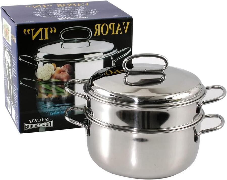 Stoompan Kookpan Stomer Gezond Koken Snelle Opwarming 22 cm Roestvrij Staal