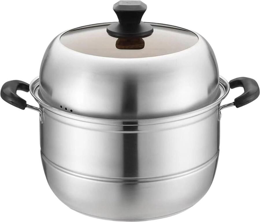 Stoompan Meerlaags Kookpan Stoom Gezond Koken Snelle Verwarmingstechniek 265 cm Zilver