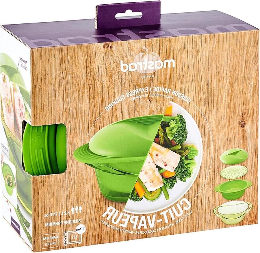 Stoompan met Kom Multifunctionele Kookpan Gezond Koken Alles-in-één Ontwerp 42 Ounces Groen