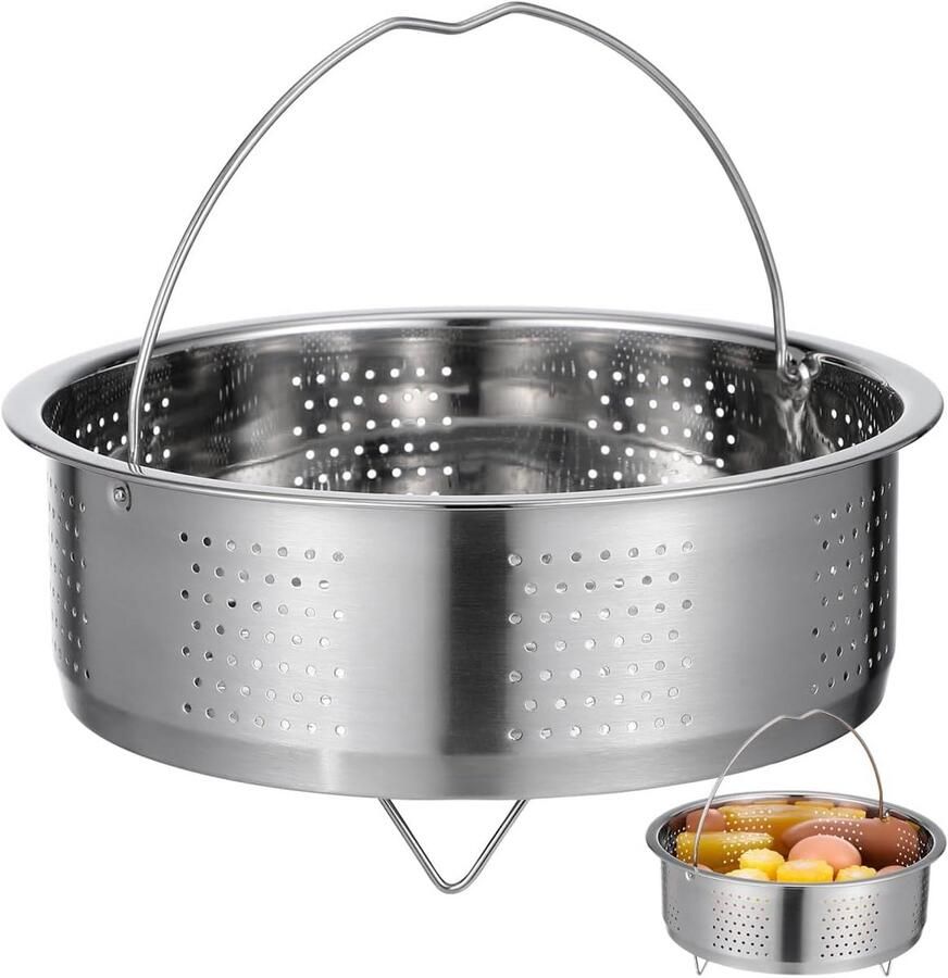 Stoompan met Stoommand en Rijstkoker van Roestvrij Staal 22 cm