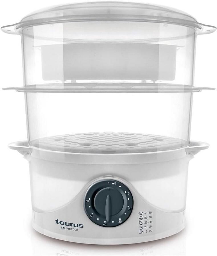 Stoompan met Timer en Rijstkookaccessoires 800 W 6 l 3 Kookstanden