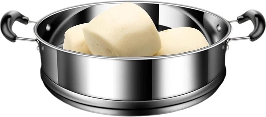 Stoompan Roestvrij Staal Groentepan Kookpot Gezond Koken Veelzijdig Stapelbaar Universele Maat Zilver