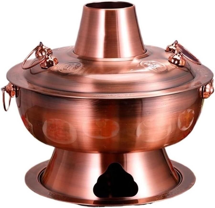 Stoompan Roestvrij Staal Houtskoolpan Kookpan Authentiek Koken Ringvormige Pot 28 cm Zilver