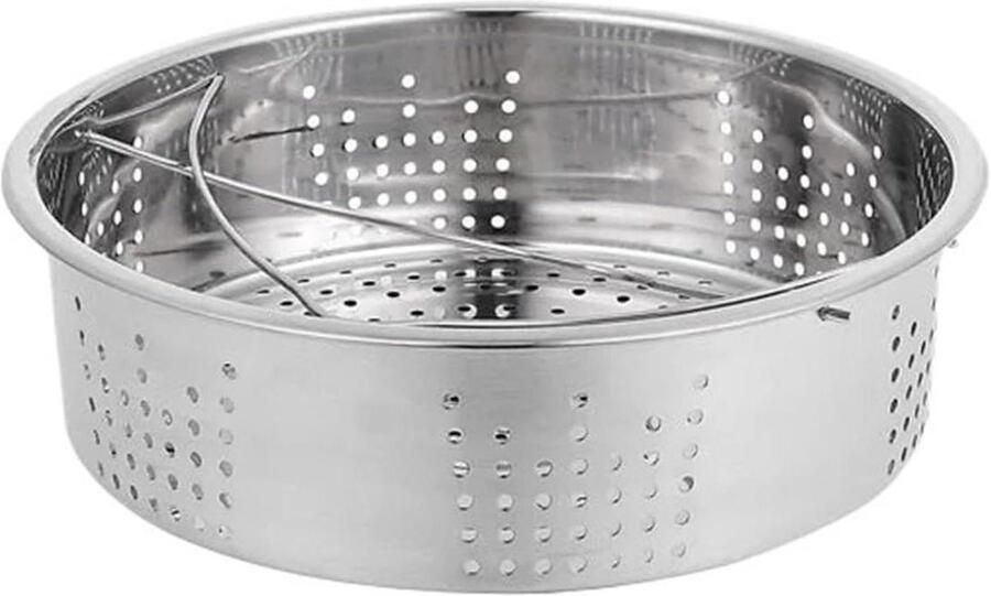 Stoompan Roestvrij Staal Keuken Accessoire Gezond Koken Duurzaam Materiaal 22.5 x 22.5 x 6 cm Zilverkleurig