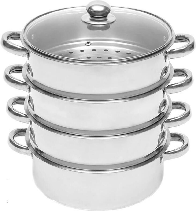Stoompan Roestvrij Staal Kookpan Stomer Gezond Koken 5 Lagen Bodem 30 cm