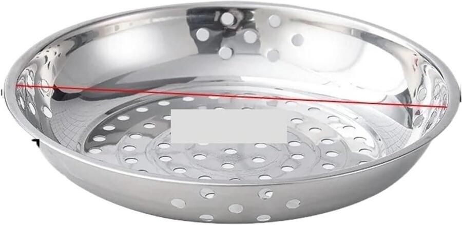 Stoompan Roestvrij Staal Rond Dienblad Gezond Koken Vaatwasserbestendig 37.4 x 5.3 cm Zilverkleurig