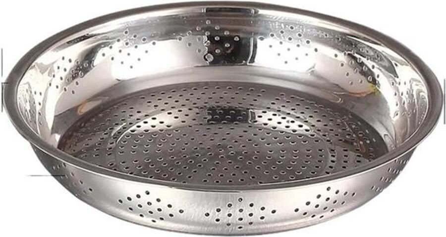 Stoompan Roestvrij Staal Stoominzet Groenten Gezond Koken Vaatwasserbestendig 46 cm Diameter Zilverkleurig