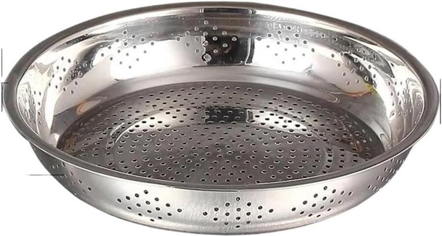 Stoompan Roestvrij Staal Stoominzet Groenten Gezond Koken Vaatwasserbestendig 46 cm Diameter Zilverkleurig