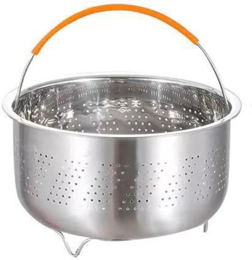 Stoompan Roestvrij Staal Stoommandje Gezond Koken Vaatwasserbestendig 21.5 cm Zilverkleurig